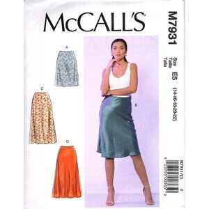 McCalls M7931 Misses 14 to 22 Fitted Skirts New Uncut Sewing Pattern